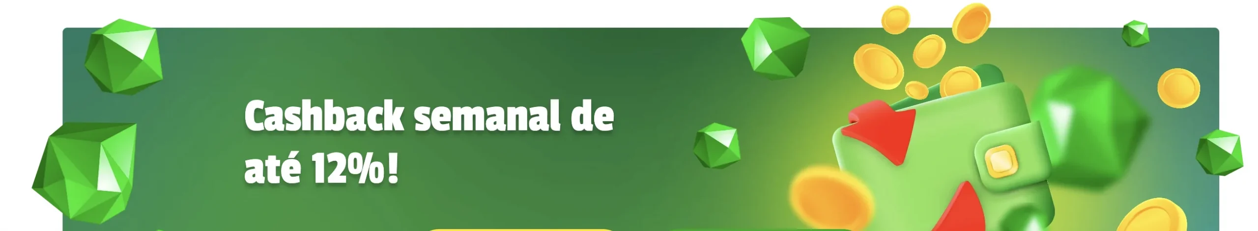 Cashback semanal de até 12% no Brazino777